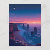 夜の海素晴らしロードオーストラリア旅行 ポストカード (正面)