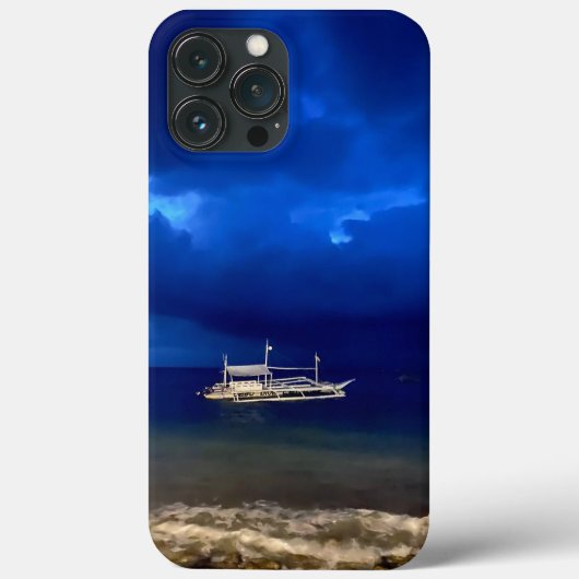 夜の海。ポスター台座サイン感謝していよ。 Case-Mate iPhoneケース (裏面)