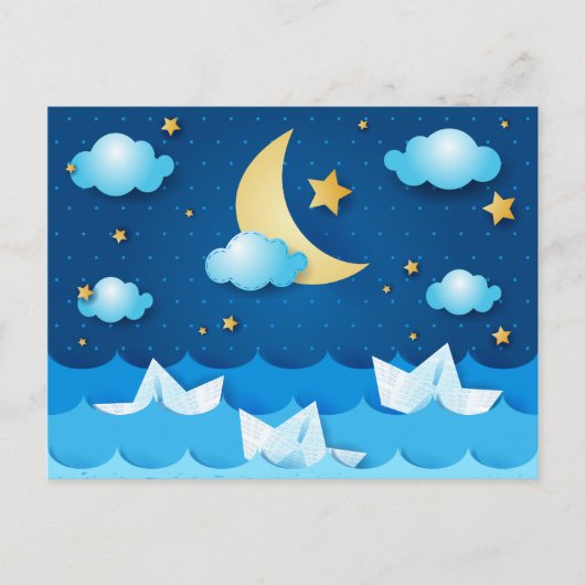 夜の海 ポストカード (正面)