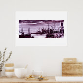 夜の港 ポスター (キッチン)