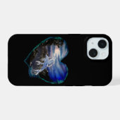 夜の湾岸、イルカの愛 iPhone 15ケース (裏面横)