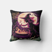 夜の満月の下でポーションをかき回す魔女 クッション (裏面)