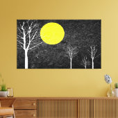 夜の満月 |抽象芸術絵画の2 キャンバスプリント (インサイチュ (リビング))