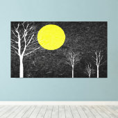夜の満月 |抽象芸術絵画の2 キャンバスプリント (インサイチュ (ウッドフロア))