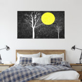 夜の満月 |抽象芸術絵画ー キャンバスプリント (インサイチュ (寝室))