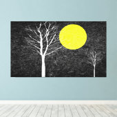 夜の満月 |抽象芸術絵画ー キャンバスプリント (インサイチュ (ウッドフロア))