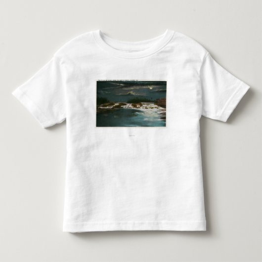 夜の滝の北橋概観 トドラーTシャツ (正面)