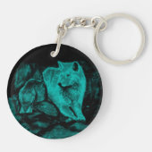 『夜の狼とカラス』 キーホルダー (裏面)