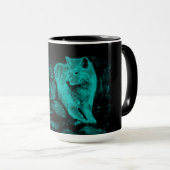 『夜の狼とカラス』 マグカップ (正面右)