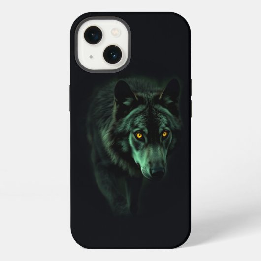 "夜の狼の妖しい視線" iPhoneケース (裏面)