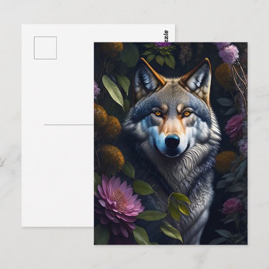 夜の狼 ポストカード (正面/裏面)