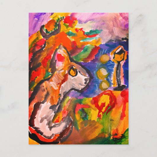 夜の狼 ポストカード (正面)