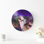 夜の狼 ラージ壁時計 (ホーム)