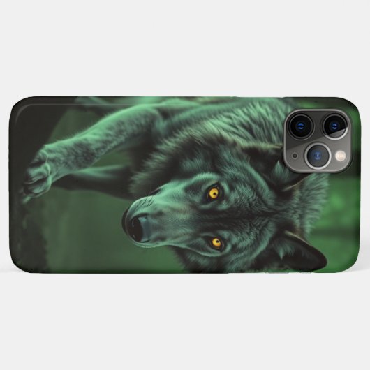 夜の狼：森のアルファ Case-Mate iPhoneケース (裏面(横))