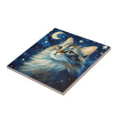 夜の猫ふわふわの芸術 タイル (側面)