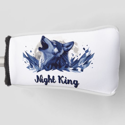 夜の王 – 月とハウリングオオカミ ゴルフヘッドカバー (正面)