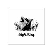 夜の王 – 月とハウリングオオカミ ラバースタンプ (インプリント)