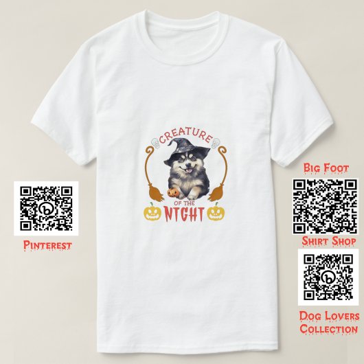 夜の生き物アラスカン・マラムート Tシャツ