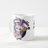 夜の生き物 - かわいい魔女のアライグマ コーヒーマグカップ (正面左)