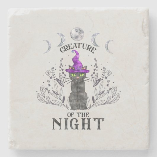 夜の生き物 ストーンコースター (正面)