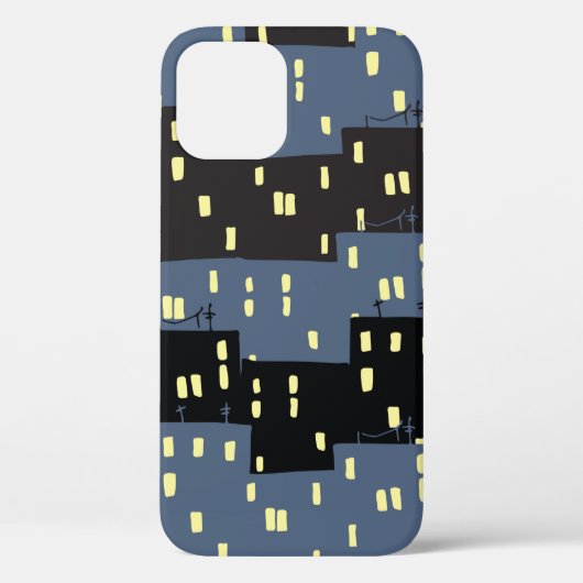 夜の町のシーンレスパターン。 Case-Mate iPhoneケース (裏面)
