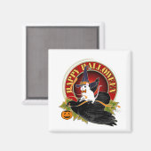 夜の白いネズミを膨らませる マグネット (正面/裏面)