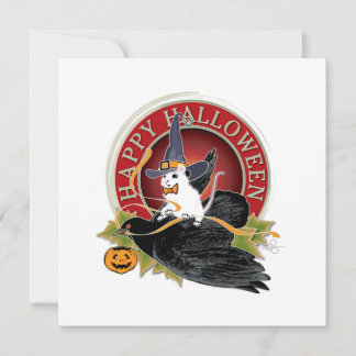 夜の白いマウスのハロウィーンの挨拶にバンプ