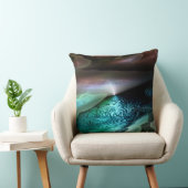 夜の砂漠で波紋のある湖、デジタル クッション (椅子)