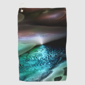 夜の砂漠で波紋のある湖、デジタル ゴルフタオル (正面)