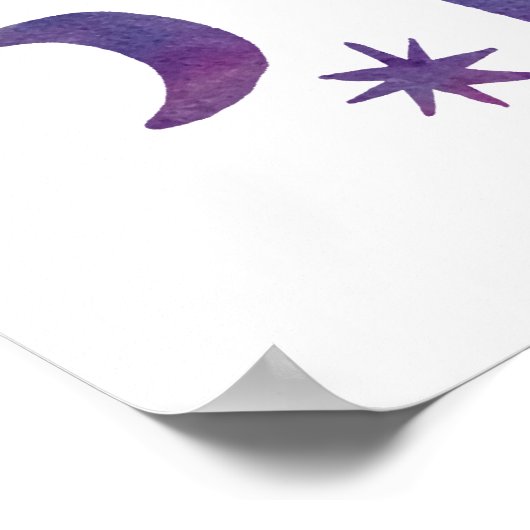 夜の砂漠のおもしろいサボサボレインボパターンウォーター色 ポスター (角)