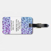 夜の砂漠のサボテン紫BLueパターン水色 ラゲッジタグ (裏面横)