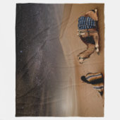 夜の砂漠 フリースブランケット (正面)