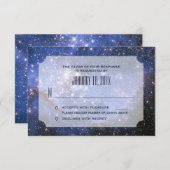 夜の空エレガント/宇宙テーマウェディングRSVP 出欠カード (正面/裏面)