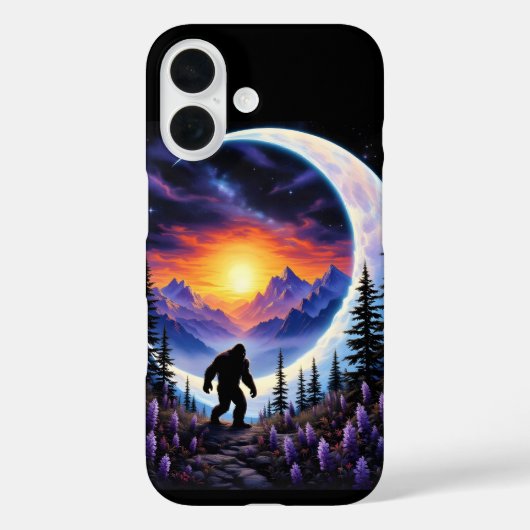夜の空カラフルサスカッチ散歩、三日月 Case-Mate iPhoneケース (裏面)