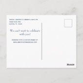 夜の空モダン銀河系ブルーパープルデートを保存 ポストカード (裏面)