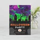 夜の空不気味三日月ハロウィーン 招待状 (スタンド正面)