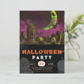 夜の空不気味三日月ハロウィーン 招待状 (スタンド正面)