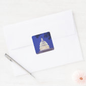 夜の米国議会議事堂ロタンダ、ワシントンD.C. スクエアシール (封筒)