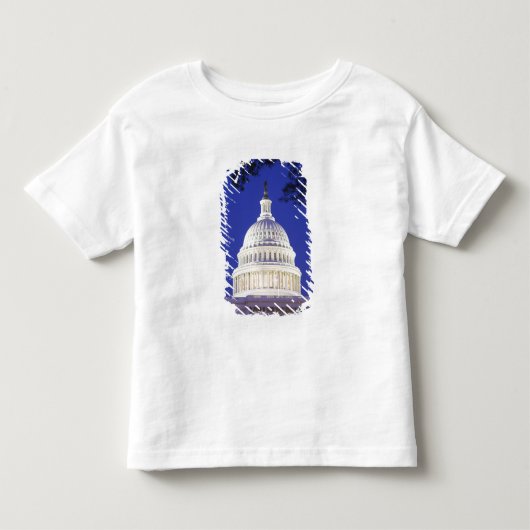 夜の米国議会議事堂ロタンダ、ワシントンD.C. トドラーTシャツ (正面)