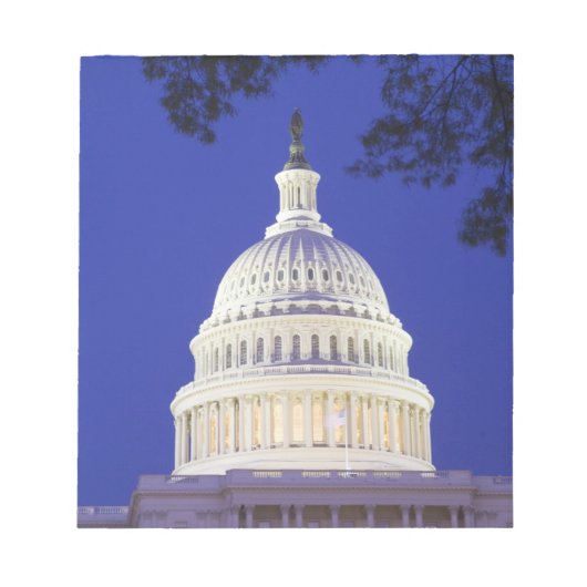 夜の米国議会議事堂ロタンダ、ワシントンD.C. ノートパッド (正面)