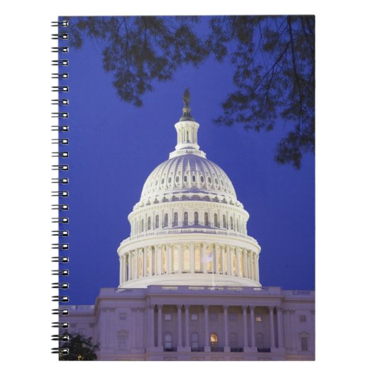 夜の米国議会議事堂ロタンダ、ワシントンD.C. ノートブック (正面)