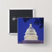 夜の米国議会議事堂ロタンダ、ワシントンD.C. 缶バッジ (正面&裏面)