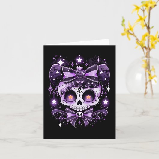 夜の精霊を召喚する ハロウィーンの魔法の館 カード (黄色い花)