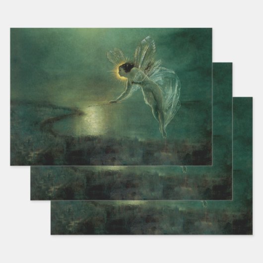 夜の精霊 by Grimshaw, ヴィクトリア朝の妖精 ラッピングペーパーシート (セット)