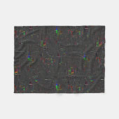 夜の素朴闇の中の色のスケッチジュート フリースブランケット (正面(横))