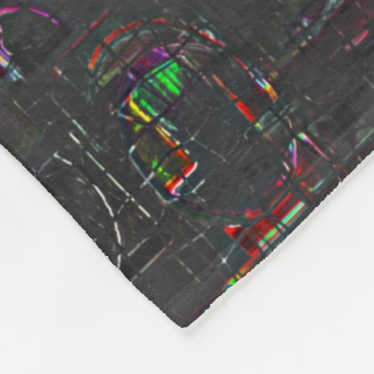 夜の素朴闇の中の色のスケッチジュート フリースブランケット (角)