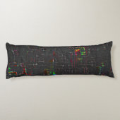 夜の素朴闇の中の色のスケッチジュート ボディピロー (裏面)