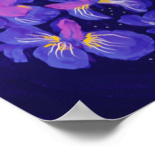 夜の紫のネオン ポスター (角)