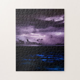 夜の紫色の稲妻 ジグソーパズル