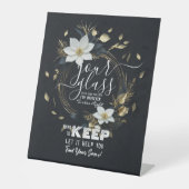 夜の結婚席ガラスはあなたの席を見つける 台座サイン (正面)